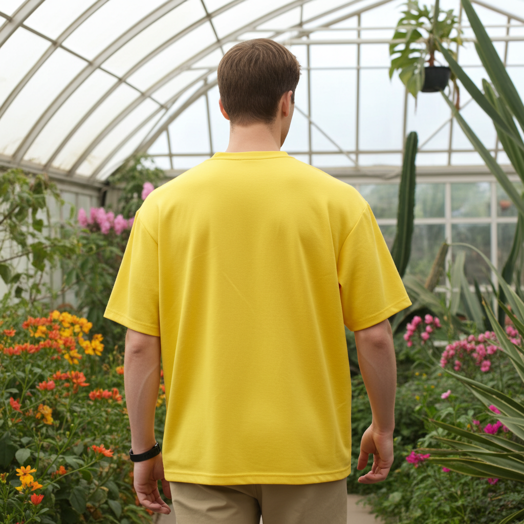 Men’s Yellow Oversized T-Shirt – Premium Cotton Summer Streetwear Tee