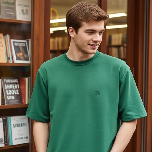 Green Minimal Trendy Look Classic Oversize T-shirt for Men - Trisholic